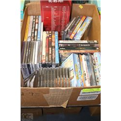 BOX OF BRAND NEW MISC MOVIES, CDS, VIDEO GAMES AND