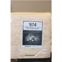 NEW 4 BULB GLASS LIGHT FIXTURE