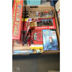 BOX OF NEW ASSORTED GAMES AND COLLECTIBLES INC