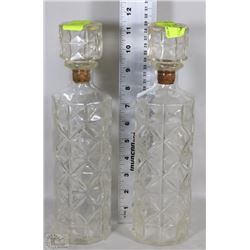 PAIR OF VINTAGE DECANTERS