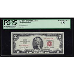 1963A $2 Legal Tender Note STAR PCGS XF45