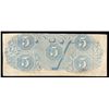 Image 2 : 1863 $5 The Confederate States of America Note
