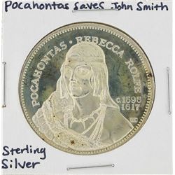 Pocahontas Saves John Smith Sterling Silver Medal