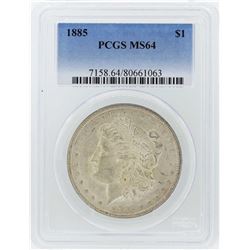 1885 $1 Morgan Silver Dollar Coin PCGS MS64