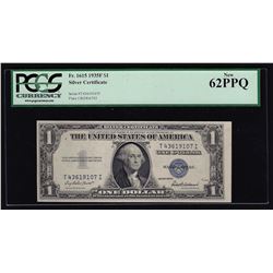 1935F $1 Silver Certificate Note PCGS New 62PPQ