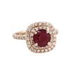 Image 1 : 14KT Rose Gold 2.03ct Ruby and Diamond Ring