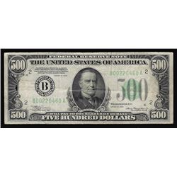 1934 $500 Federal Reserve Note New York