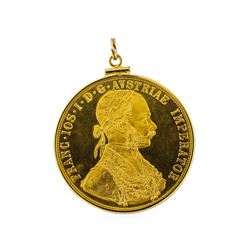 14K Pendant with 1915 Austria 4 Ducat Gold Coin