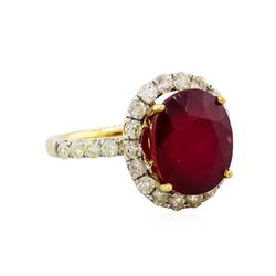 14KT Yellow Gold 10.60ct Ruby and Diamond Ring