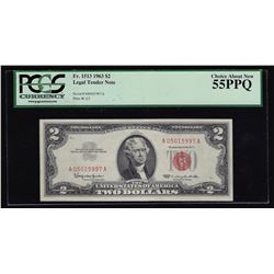 1963 $2 Legal Tender Note PCGS AU 55PPQ