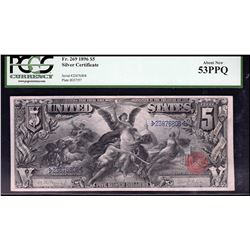 1896 $5 Silver Certificate Educational Note PCGS 53PPQ