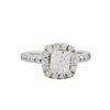 Image 2 : 14KT White Gold 1.69ctw Cushion Cut Diamond Engagement Ring