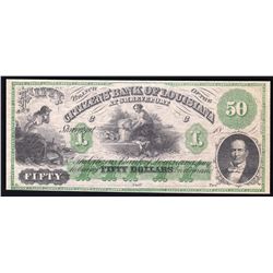 1800s $50 The Citizens' Bank of Louisiana Obsolete Bank Note