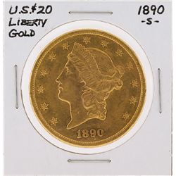 1890-S $20 Liberty Head Double Eagle Gold Coin