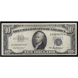 1953A $10 Silver Certificate Note