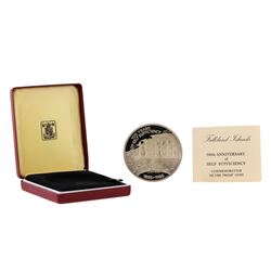 1985 Falkland Islands 100th Anniversary Silver Proof Coin