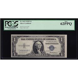 1935F $1 Silver Certificate Note PCGS New 62PPQ