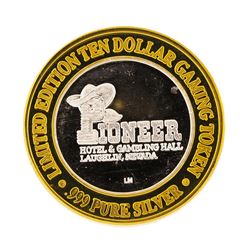 .999 Silver Pioneer Hotel & Gambling Hall $10 Casino Limited Edition Gaming Toke