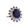 Image 1 : 14KT White Gold 13.82ctw Blue Sapphire and Diamond Ring