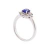 Image 3 : Platinum 0.64ct. Blue Sapphire and Diamond Ring