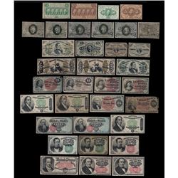Lot of (35) Fractional Currency Notes