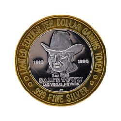 .999 Silver Sam's Town Las Vegas $10 Casino Gaming Token Limited Edition