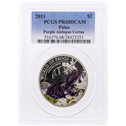 2011 $2 Republic of Palau Silver Coin PCGS PR68DCAM