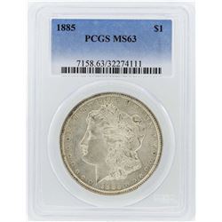 1885 $1 Morgan Silver Dollar Coin PCGS MS63