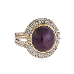 14KT Yellow Gold 10.10ct. Star Ruby and Diamond Ring