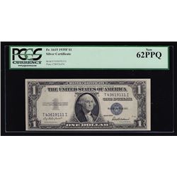 1935F $1 Silver Certificate Note PCGS New 62PPQ