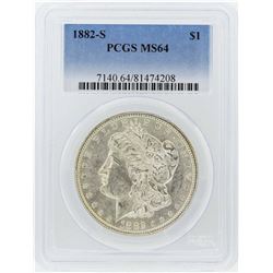 1882-S $1 Morgan Silver Dollar Coin PCGS MS64