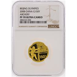 2008 150 Yuan Beijing China Olympics Gold Coin NGC PF70 Ultra Cameo