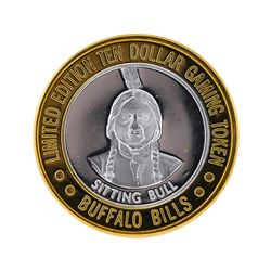 .999 Silver Buffalo Bills Resort & Casino $10 Gaming Token Limited Edition