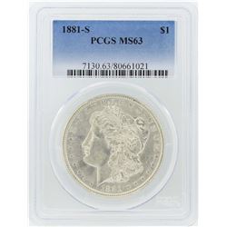 1881-S $1 Morgan Silver Dollar Coin PCGS MS63