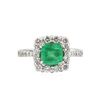 Image 2 : 14KT White Gold 1.33ct Emerald and Diamond Ring