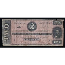 1864 $2 The Confederate States of America Note