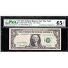 Image 1 : 1974 $1 Federal Reserve Note New York Insufficient Inking ERROR PMG 65EPQ