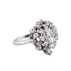 14KT White Gold 0.75ctw Diamond Cluster Ring