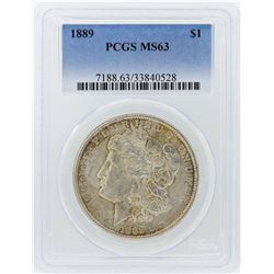 1889 $1 Morgan Silver Dollar Coin PCGS MS63