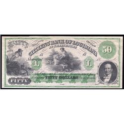 1800s $50 The Citizens' Bank of Louisiana Obsolete Bank Note