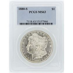 1880-S $1 Morgan Silver Dollar Coin PCGS MS63