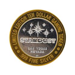.999 Silver Stardust Resort Las Vegas $10 Casino Gaming Token Limited Edition