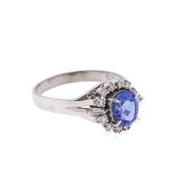 Platinum 1.62ct. Blue Sapphire and Diamond Ring