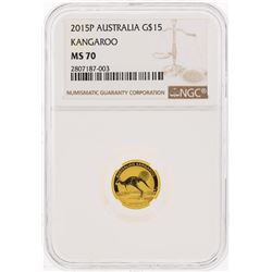 2015P $15 Australia Kangaroo Gold Coin NGC MS70