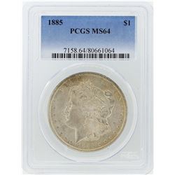 1885 $1 Morgan Silver Dollar Coin PCGS MS64