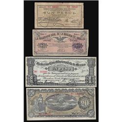 Assorted Group of 1913-1914 Mexico Peso Notes