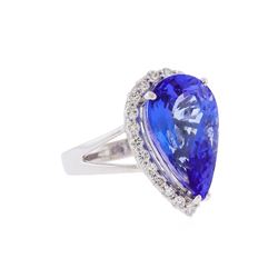 18KT White Gold GIA 9.37ct. Tanzanite and Diamond Ring