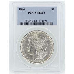 1886 $1 Morgan Silver Dollar Coin PCGS MS63