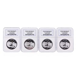 Set of (4) 2012 Lydian Mint .999 Silver 1 Troy Ounce Coins NGC Certified