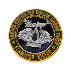.999 Silver Flamingo Hilton Laughlin, NV $10 Casino Gaming Token Limited Edition